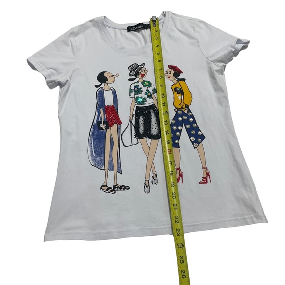 Izevus Short Sleeve Top White Size L - Picture 6 of 7